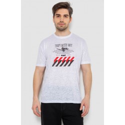 Футболка мужская с принтом, цвет белый, 244R6020