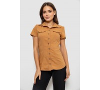 Сорочка жіноча однотонна, колір коричневий, 230R068-1