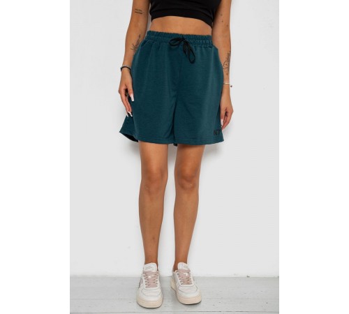 Шорти жіночі однотонні, колір темно-зелений, 238R777