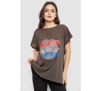 Футболка женская с принтом, цвет хаки, 244RW532