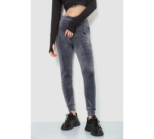 Спорт штани жіночі велюрові, колір сірий, 244R5571