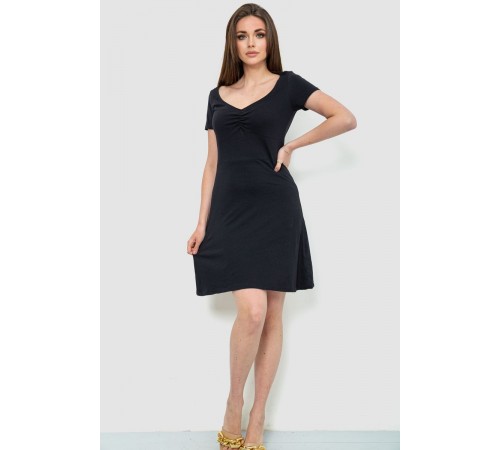 Платье базовое однотонное, цвет черный, 244R265