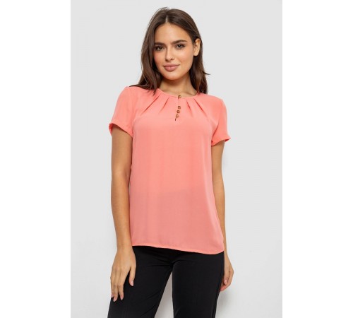 Блуза однотонна, колір персиковий, 230R112