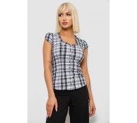 Блуза в клетку, цвет серый, 230R2502