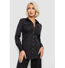 Рубашка женская однотонная, цвет черный, 230R302