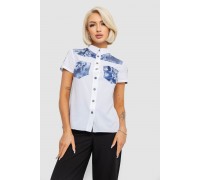 Рубашка классическая с принтом, цвет белый, 230R7211-1