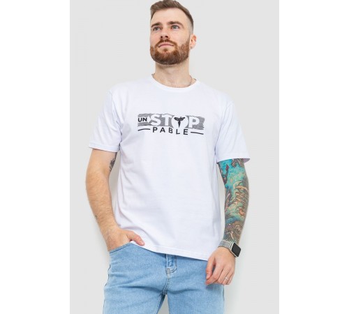 Футболка чоловіча батал, колір білий, 208R014