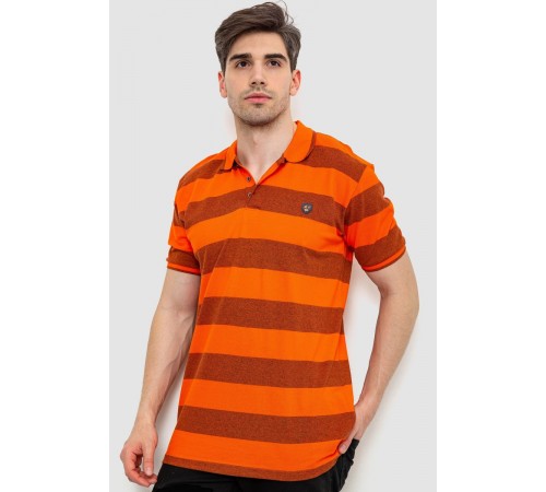 Поло чоловіче в смужку, колір помаранчевий, 214R6187