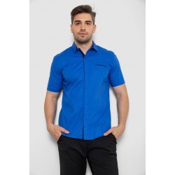 Рубашка мужская однотонная классическая, цвет электрик, 214R7108