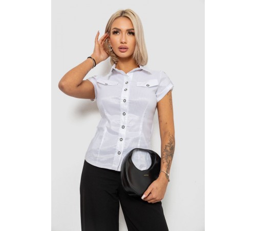 Рубашка классическая в полоску, цвет белый, 230R667-1