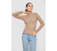 Водолазка женская трикотажная, цвет темно-бежевый, 204R035