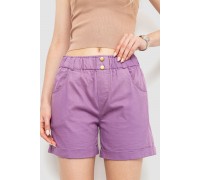 Шорты женские на резинке с манжетом, цвет светло-фиолетовый, 214R638