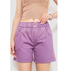 Шорти жіночі на резинці з манжетом, колір світло-фіолетовий, 214R638