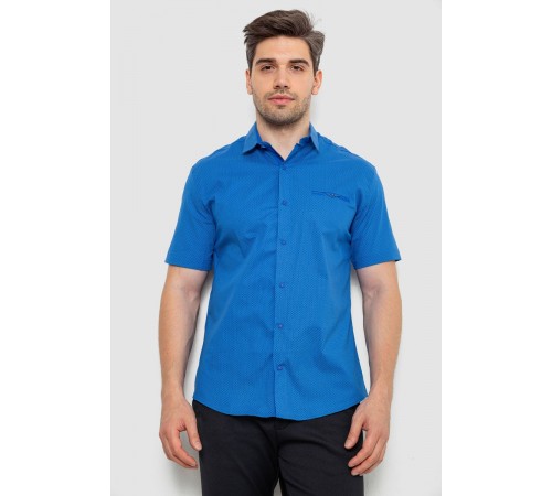 Сорочка чоловіча з принтом, колір електрик, 214R7130-2