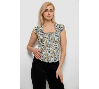 Блуза c цветочным принтом, цвет джинс, 230R262