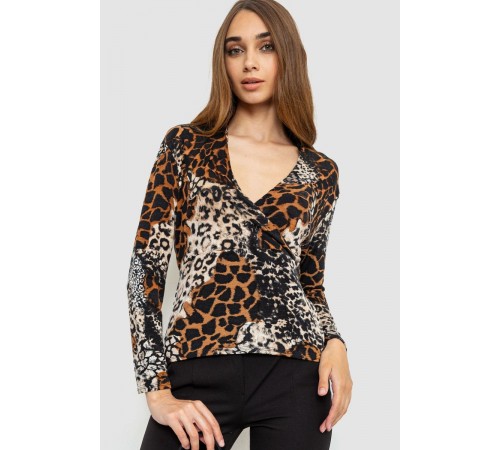 Блуза, цвет коричнево-черный, 186R235
