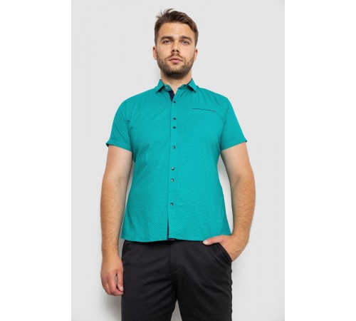 Сорочка чоловіча з принтом, колір зелений, 214RK104