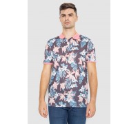 Поло мужское с принтом, цвет серо-розовый, 247R315