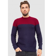 Светр чоловічий двокольоровий, колір бордово-синій, 161R1205