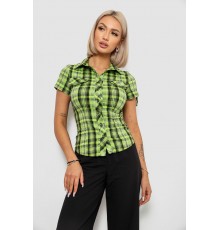 Рубашка женская в клетку, цвет салатовый, 230R065