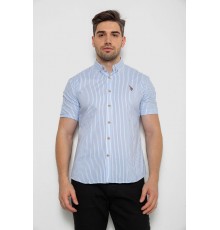 Сорочка чоловіча в смужку, колір біло-блакитний, 214R835