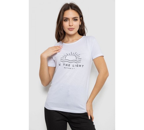 Футболка жіноча з принтом, колір білий, 244R601