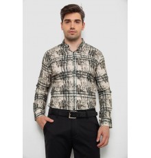 Рубашка мужская с принтом, цвет оливковый, 214R1038