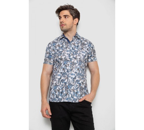 Сорочка чоловіча з короткими рукавами, колір синій, 214R582