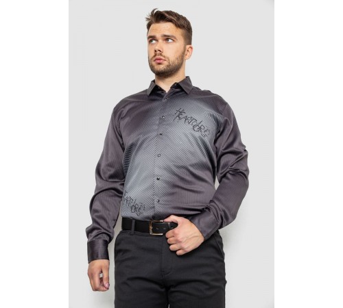 Сорочка чоловіча з принтом, колір сірий, 214R5829