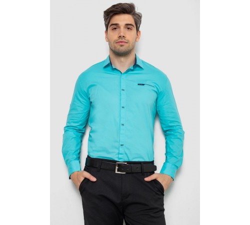 Сорочка чоловіча, колір бірюзовий, 214R7008