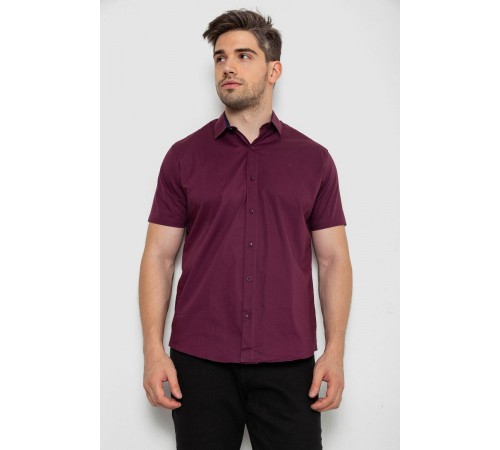Сорочка чоловіча однотонна, колір сливовий, 214R7327-2