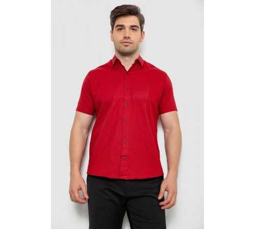 Сорочка чоловіча з принтом, колір бордовий, 214R7328