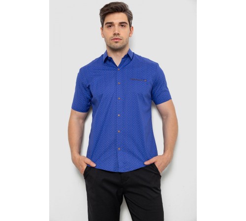 Сорочка чоловіча з принтом, колір електрик, 214R7332