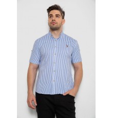 Сорочка чоловіча в смужку, колір біло-синій, 214R835