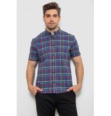 Сорочка чоловіча в клітку, колір синій, 214R842