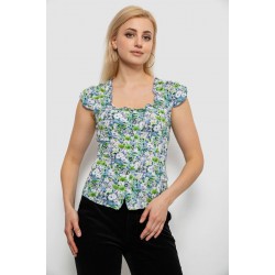 Блуза c цветочным принтом, цвет синий, 230R262