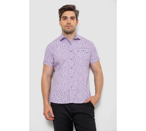 Сорочка чоловіча з коротким рукавом, колір бузковий, 214RG601