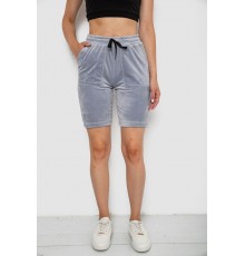 Шорти жіночі однотонні велюрові, колір сірий, 238R58169