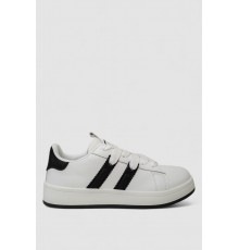 Кросівки жіночі шкіра, колір біло-чорний, 248RJH900-8