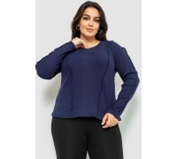 Жіночий лонгслів в рубчик, колір синій, 102R325-1