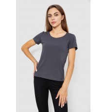 Футболка женская однотонная, цвет темно-серый, 102R1101