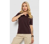 Футболка женская однотонная, цвет шоколадный, 241R1800