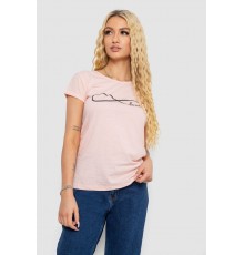 Футболка жіноча з принтом, колір персиковий, 244R2207 Футболка жіноча з принтом, колір персиковий, 244R2207