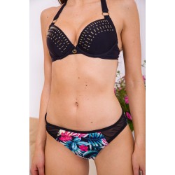 Купальник с формованной чашкой, черного цвета с принтованным низом, 131R155700