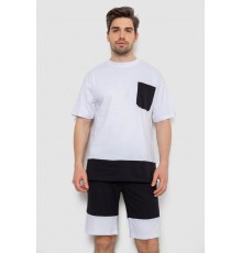 Костюм чоловічий повсякденний, колір біло-чорний, 238R1533