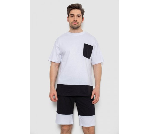 Костюм чоловічий повсякденний, колір біло-чорний, 238R1533