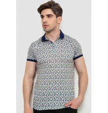 Поло чоловіче з принтом, колір молочно-зелений, 214R7003