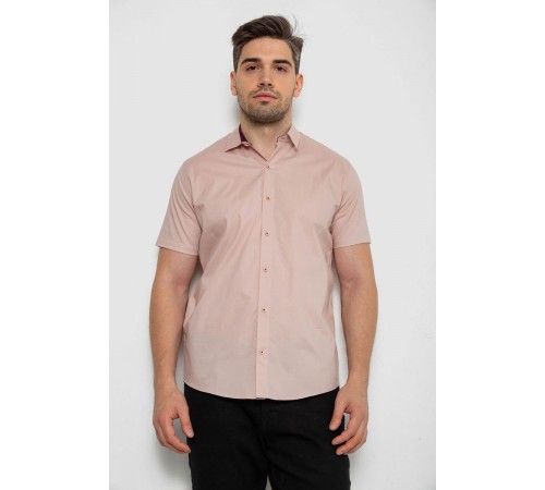 Рубашка мужская однотонная, цвет пудровый, 214R7327-2