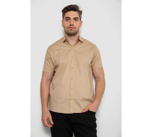 Сорочка чоловіча однотонна, колір світло-бежевий, 214R7327-2