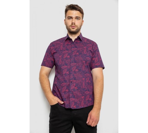 Сорочка чоловіча з принтом, колір синій, 214R7331